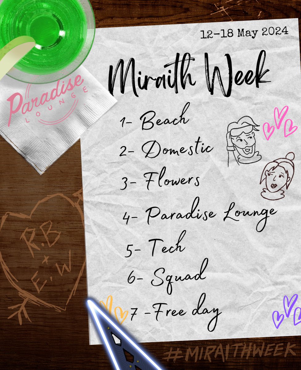 Miraith Week is back for 2024! 
We'd love you to join us 12th - 18th May for a week of fan created content celebrating Mirage x Wraith! 
2D &amp; 3D art, fanfiction, comics, animations, headcanons &amp; more - ALL content is welcome #Miraithweek #ApexLegendsFanart #Miraith #ミラレイ