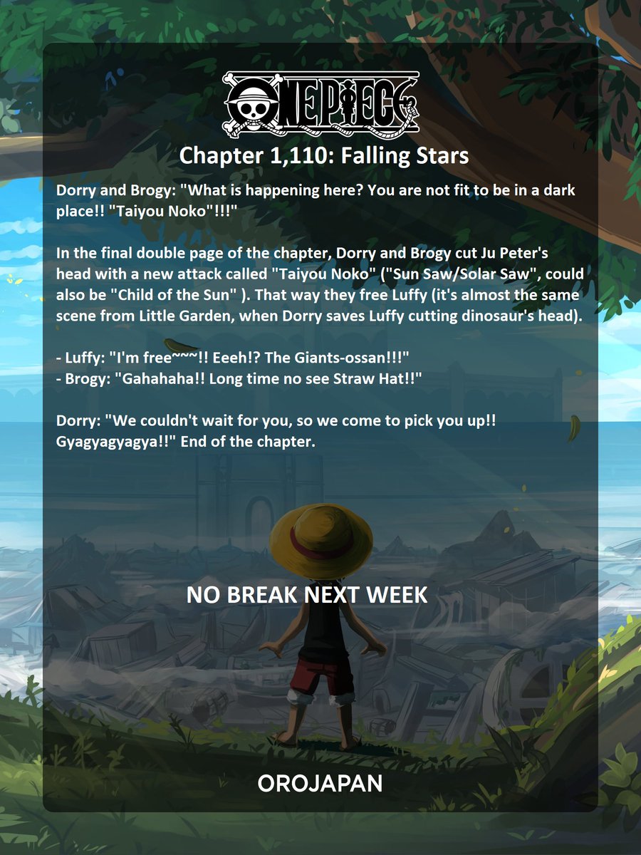 Orojapan1's tweet photo. #ONEPIECE1110 #ONEPIECE1110spoiler 
Chapter 1,110 full text spoilers. It's a 17-page chapter. https://t.co/6gqmM7gpF1