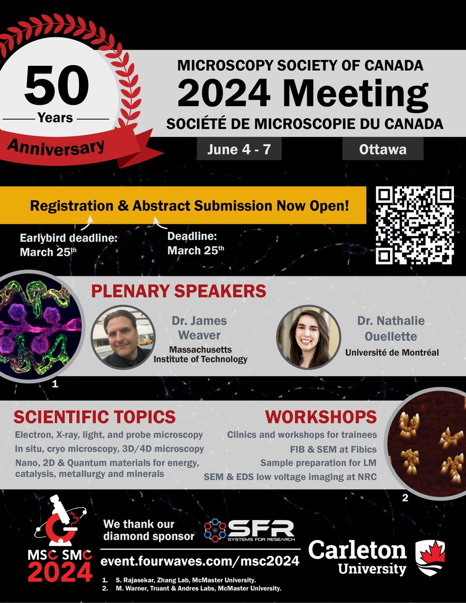 Do not forget to register for our 50th anniversary meeting in Ottawa! Abstract registration is still open until March 25th. Learn more about the exciting line up of speakers and workshops for this year's meeting: event.fourwaves.com/msc2024/pages