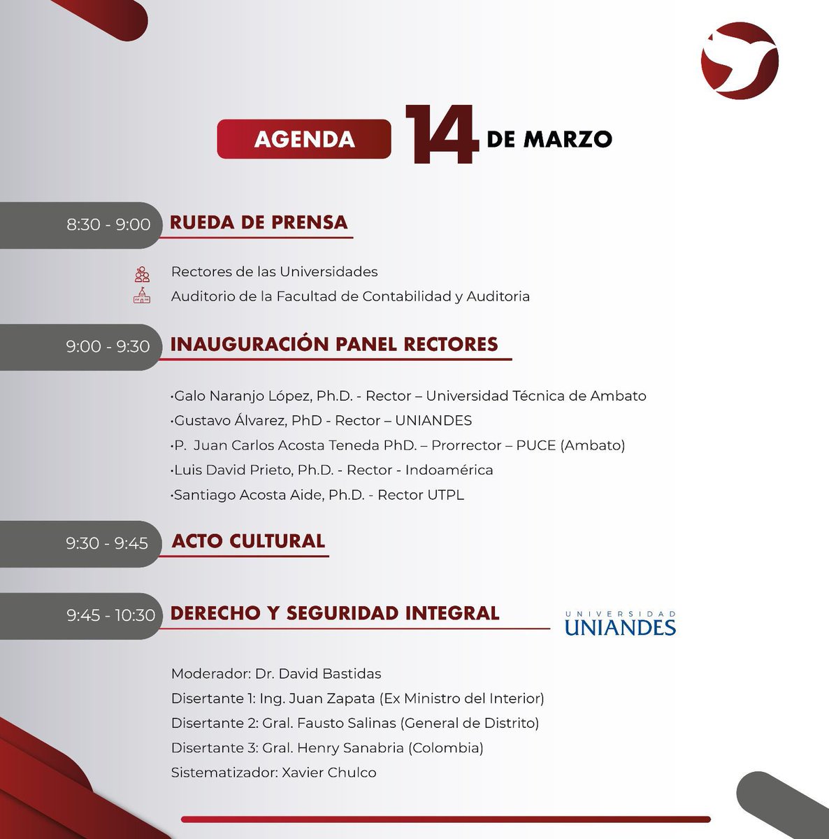 Cat_Unesco_UTPL's tweet photo. ¡Forma parte del Simposio Universidades por la Paz! 🕊

👇Te compartimos la agenda del evento 

🔗Registra tu participación: https://t.co/eYNDYfACP1 

#UniversidadesPorLaPaz https://t.co/2sXTMGV5Z5