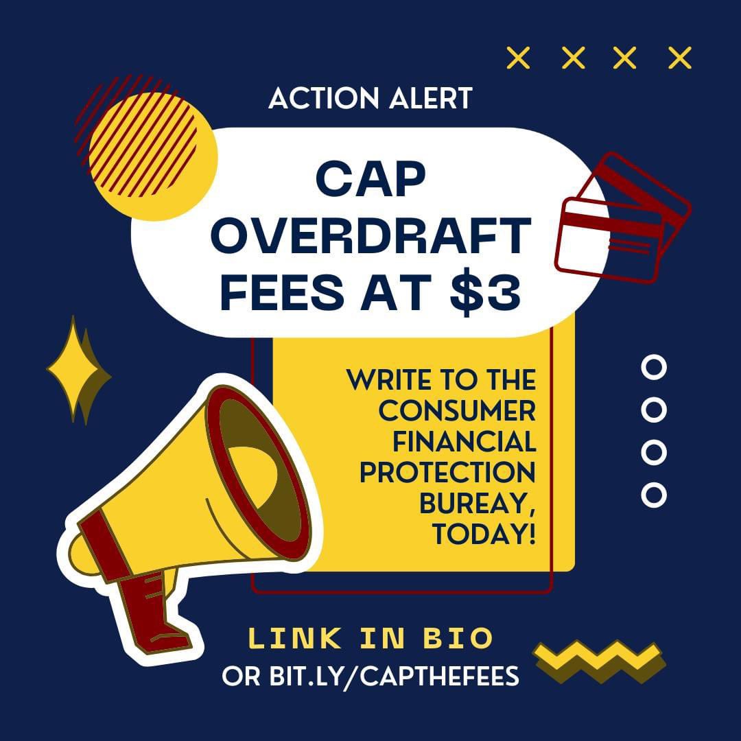 The Consumer Financial Protection Bureau has proposed new rules to protect consumers against excessive overdraft fees from big banks, keeping more money in the pockets of Alaskans. 

Let the CFPB know you support these common-sense measures today: BIT.LY/CapTheFees