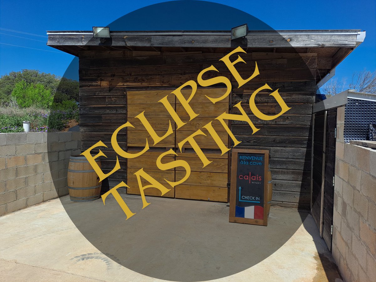 We'll be OPEN Monday of the eclipse! Start or end your Eclipse Day with us in The Cave. We're offering our Cave Tasting at select hours so you can join us before or after your viewing fun begins. Visit our website to book your spot: calaiswinery.com/eclipse-day-ta… #txwine #solareclipse