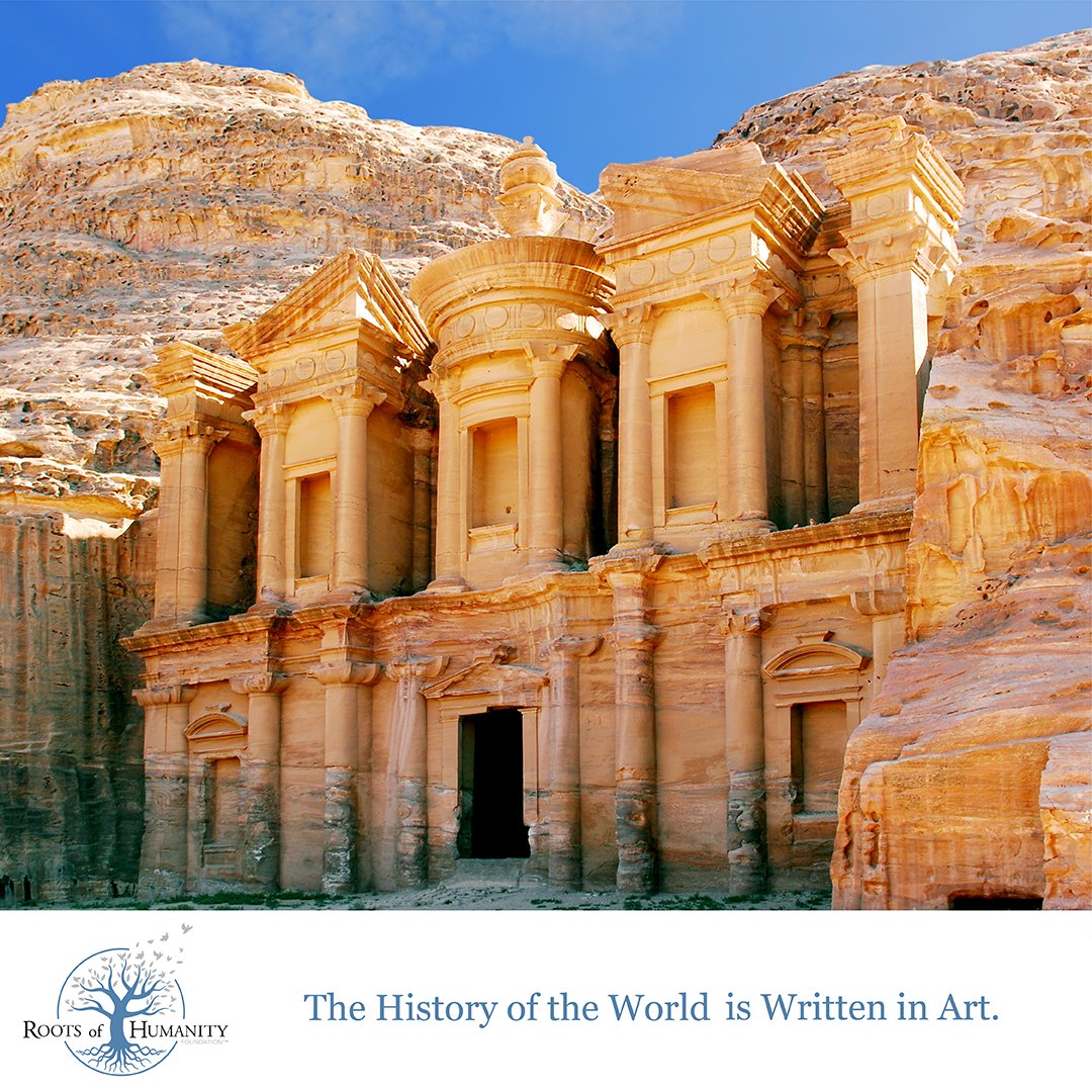 roots_humanity's tweet photo. Petra, in Jordan is famous for its cut-sandstone architecture. Inhabited from approx. 7000 BC, Petra became a trading hub until the sea trade began. It fell to the Romans &amp; eventually became nearly uninhabited. Petra was rediscovered by Johann Ludwig Burckhardt in 1812. https://t.co/kxHRnKQe1H