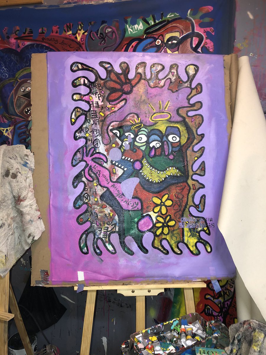 One more outline then this piece gets archived for display &amp; future collecting.

I love how this piece speaks to my authentic soul. 
 
Email me at Hey@DeLaSoulChild.com to inquire about collecting this piece or Direct Message. 

🟡