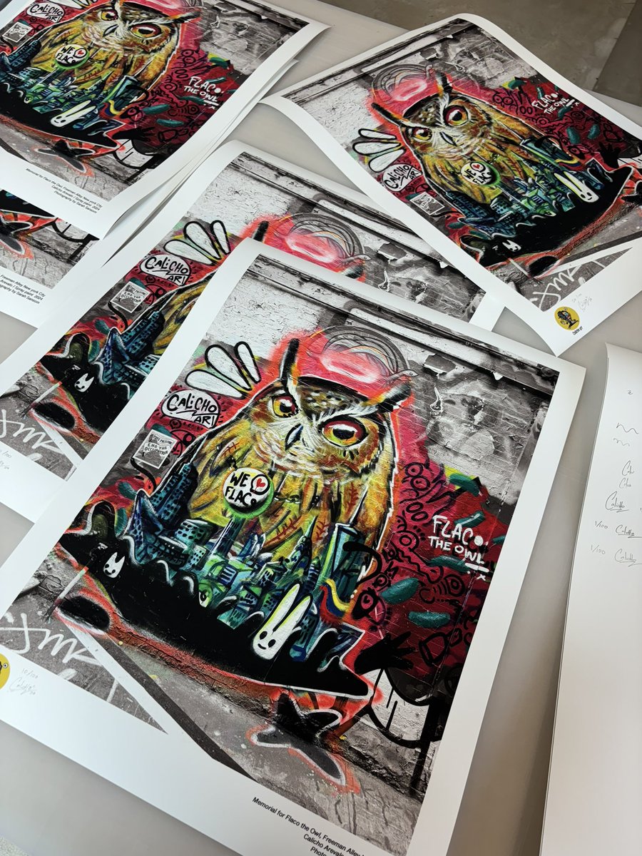 calichoart's tweet photo. Flaco memorial wall Special 18x24โ limited edition prints
Available at my website or @RevolvingStore .
% will be donated to bird fund
@BirdCentralPark #flaco #flacotheowl #calichoart #BirdsOfTwitter #ripflaco https://t.co/JLXcRfCzr6