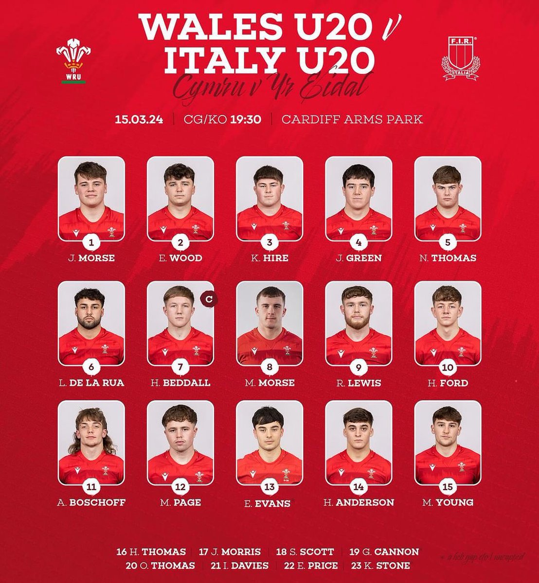 Huge congratulations to @Kodiestone15 who’s been selected for Wales u20’s to face Italy this Friday in Cardiff. 

Everyone at the club is immensely proud, good luck! 💚🖤

#TheVillage