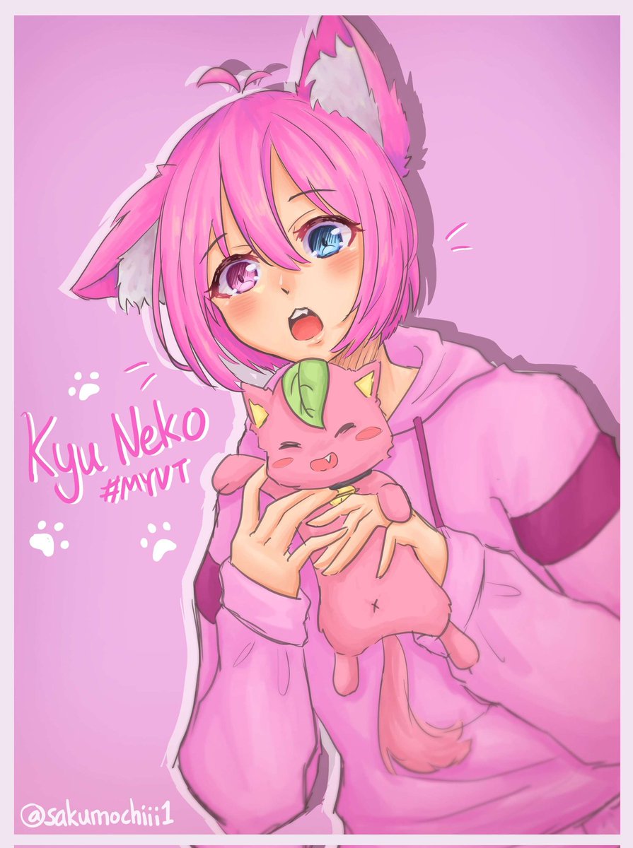 If Kyu ever gonna get a cat . Gonna name the girl as Spa and if is a male is Zoom Credit fanart : @sakumochi_art Thank you for the art meow 🥹🥰 #VtuberUprisings #PinkThursday #CatVtuber