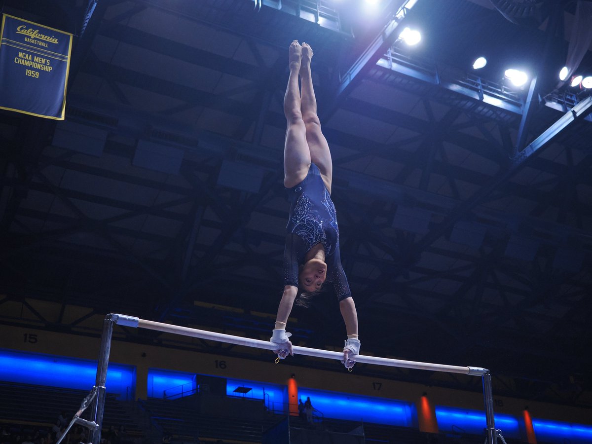 CalWGym's tweet photo. Senior spotlight: @gabbyperea  
•
Our bars and beam queen has been a reliable asset to our team, both in and out of the gym. The hard work and positive attitude Gabby contributes to everything she does embodies our #OneDayBetter motto, and we are proud she’s on OUR team! https://t.co/lLRNnhW4Zi