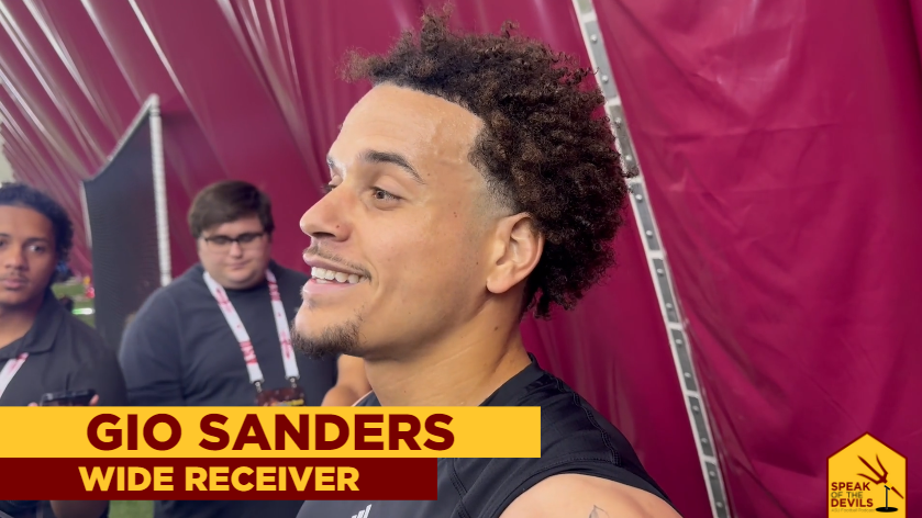 BDenny29's tweet photo. ASU WR @GioSanders20 breaks down his Pro Day performance, reflects on his career, and looks to the opportunities ahead.

WATCH: https://t.co/D77SJByfDf https://t.co/gIvkAVKmmY