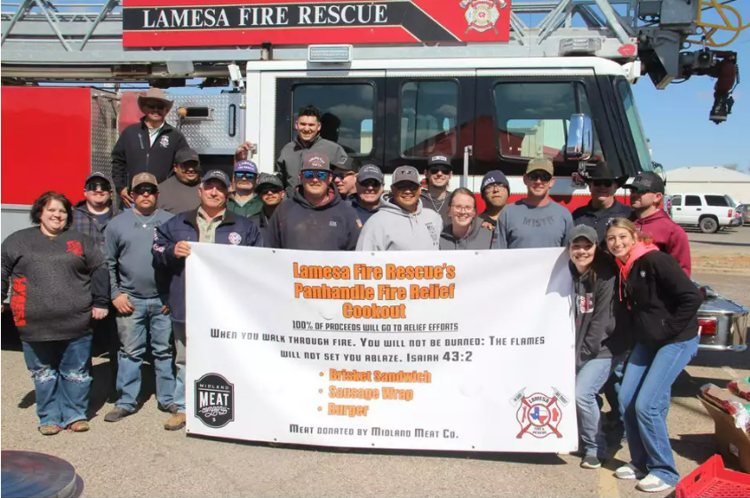 'When you walk through fire. You will not be burned: The flames will not set you ablaze.' Isaiah 43:2 Thank you to Lamesa Fire and Rescue for hosting a fundraiser that garnered $10,000 for the Texas Panhandle fire relief efforts. What a great turnout! Thank you to attendees.