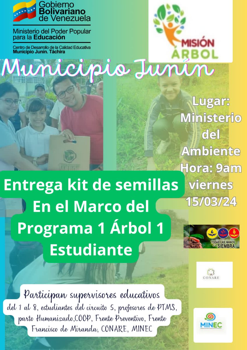 Gran entrega de kit de semillas para las instituciones educativas del Municipio Junín Estado Táchira. Viernes 15/03/2024 <a href="/_LaAvanzadora/">Yelitze Santaella</a> <a href="/Berzabethg1/">Berzabethgandicaoficial</a> <a href="/CDCETachira/">CDCE Táchira</a> <a href="/NicolasMaduro/">Nicolás Maduro</a> <a href="/FreddyBernal/">Freddy Bernal</a>