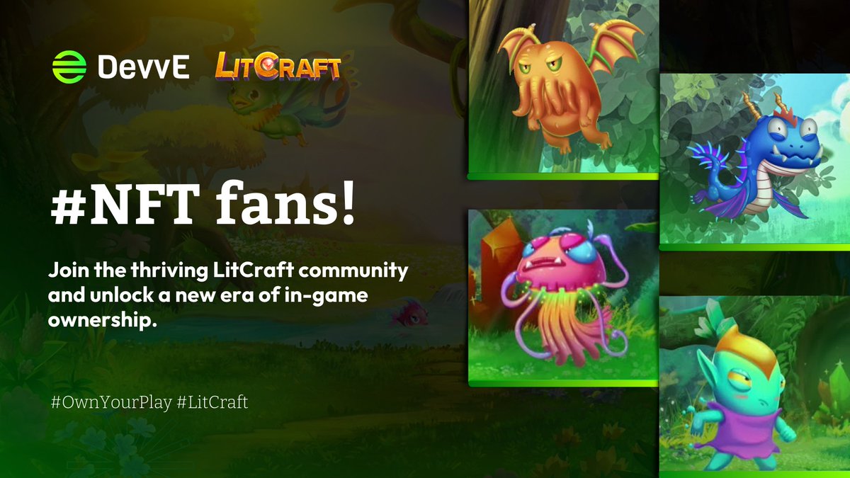 DevveEcosystem's tweet photo. Calling all #NFT adventurers! 

Claim your stake in the groundbreaking era of in-game ownership! See you at https://t.co/q3wCRYbbpe 

#OwnYourPlay #LitCraft #DevvE https://t.co/m1kWvJY20z