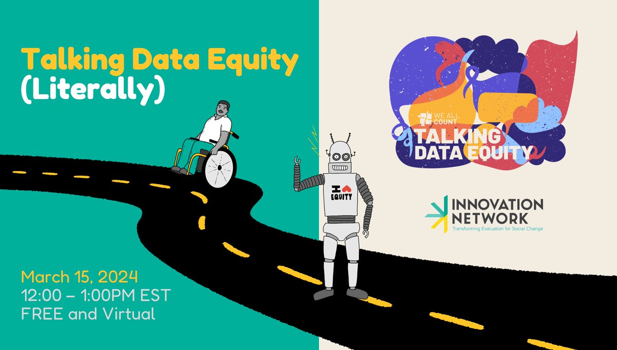 Join us for a chat about equitable communications strategies on Talking Data Equity with our friends Heather Krause and We All Count. It's this Friday (3/15) at 12pm EST!

Register free here: lnkd.in/ePAjxBxR
#equity #comms #eval #data