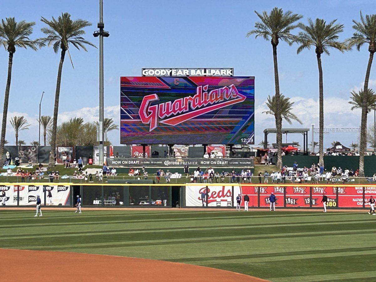 First time checking out Goodyear Park and the <a href="/CleGuardians/">Cleveland Guardians</a> here. Many fond memories from Winter Haven but this place is amazing. Let’s go Guardians! <a href="/jcusports/">John Carroll Sports</a> <a href="/AlPawlowski/">Al Pawlowski</a>