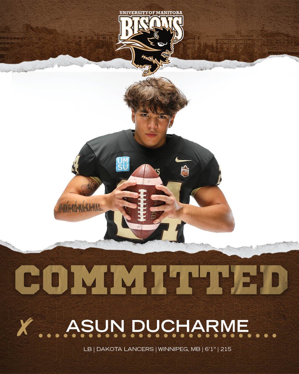 The Manitoba Bisons are proud to announce the 18th signing of the 2024 recruiting class <a href="/AsunDucharme/">ASUN DUCHARME💤</a> out of the @dciLRSD