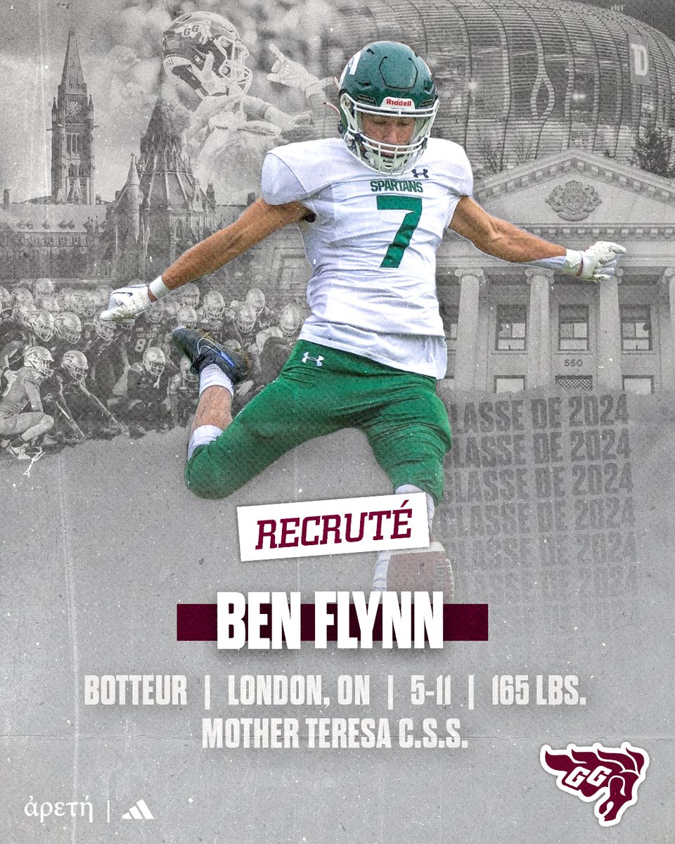 Nous sommes ravis de la venue du botteur Ben Flynn dans la famille des Gee-Gees! 🐎

Il a été élu étoile de son association avec l’école secondaire catholique Mother Teresa, à London, en Ontario, et c’est avec fierté que nous l’accueillons dans la #GGnation!  🤝