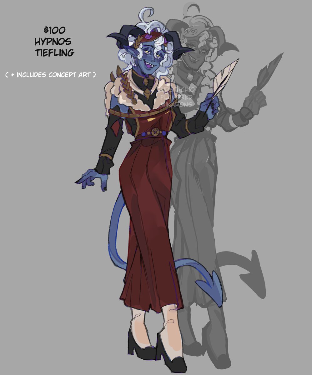 「hades game themed tiefling adopt / adopt」|LUCI @ DnD Brainrotのイラスト