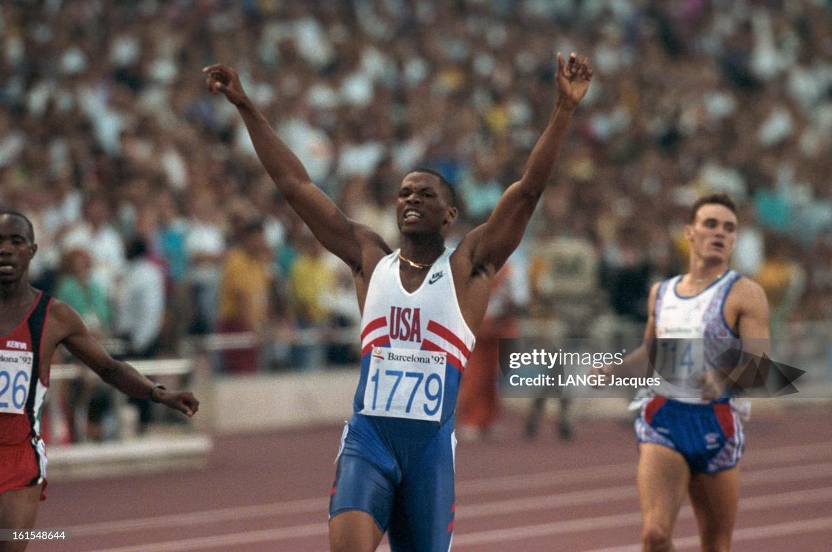 Quincy Watts became the first man ever to run under 44 secs over 400m four times in a single season in 1992: US Trials 43.97 (semis, first, PB, WL) Olympics 43.71 (semis, first, PB, WL, OR) 43.50 (final, first, PB, WL, OR) Zurich 43.83 (first)