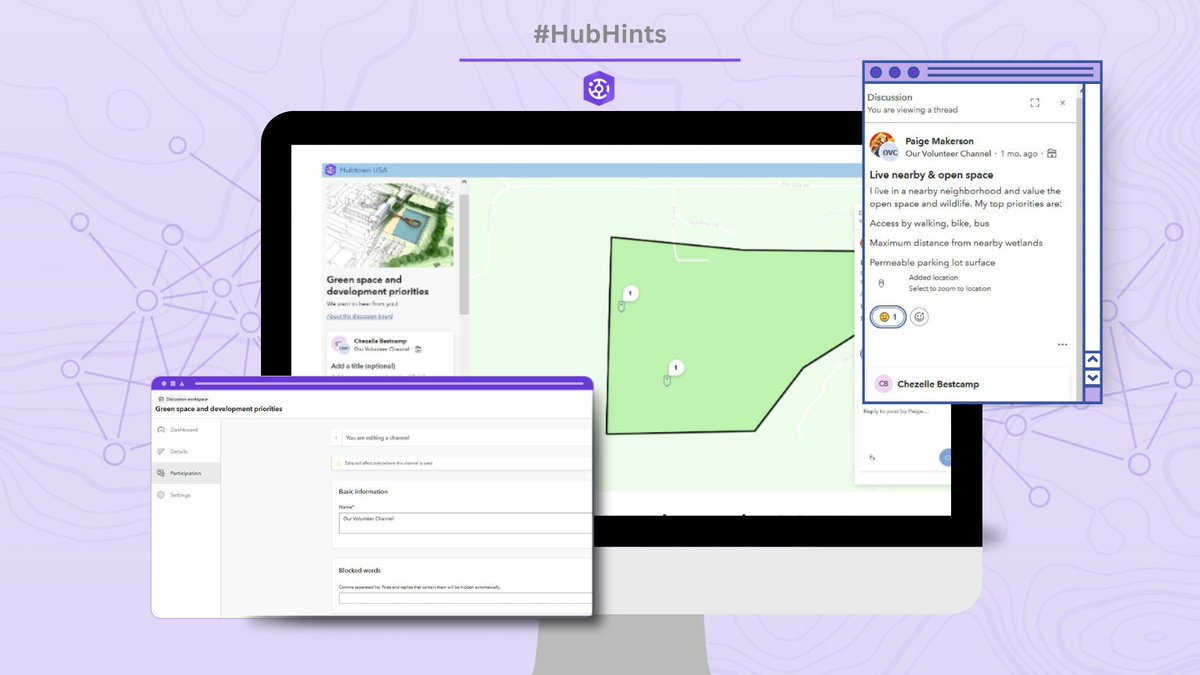 ArcGISHub's tweet photo. Discover the power of customizeable discussion boards. With #ArcGISHub discussions, your organization can tailor your colaboration experience with flexible privacy, moderation, and location settings that suit your unique needs. #HubHints
➡️ https://t.co/PG24KNyJG6 https://t.co/NLnwjT8SWx