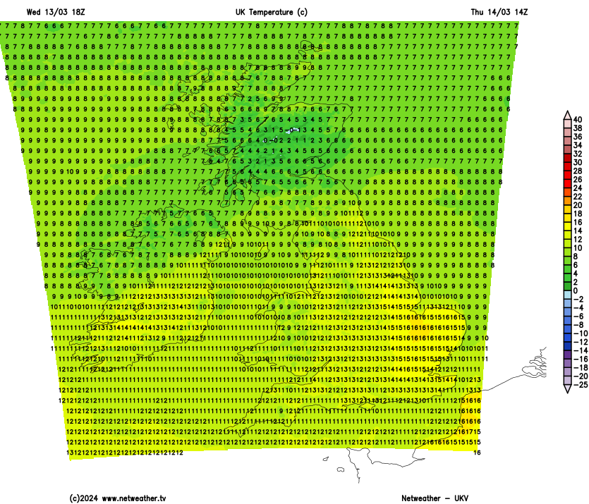 MetJam_'s tweet photo. 16C is predicted by the Met Office model tomorrow and hopefully, some sunnier spells tomorrow should help this. https://t.co/bCOGk5T7H7