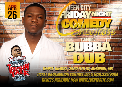 gems_it's tweet photo. #BubbaDub
•
We gettin' to the Funny!!! 
•
QUEEN CITY FRIDAY NIGHT COMEDY SHOWCASE
FRIDAY APRIL 26, 2024
•
Temple Theatre
2320 8th St, Meridian, Mississippi
•
#QueenCityFridayNightComedyShowcase
•
https://t.co/59AIexyRSY https://t.co/bTM4LTt0Pw