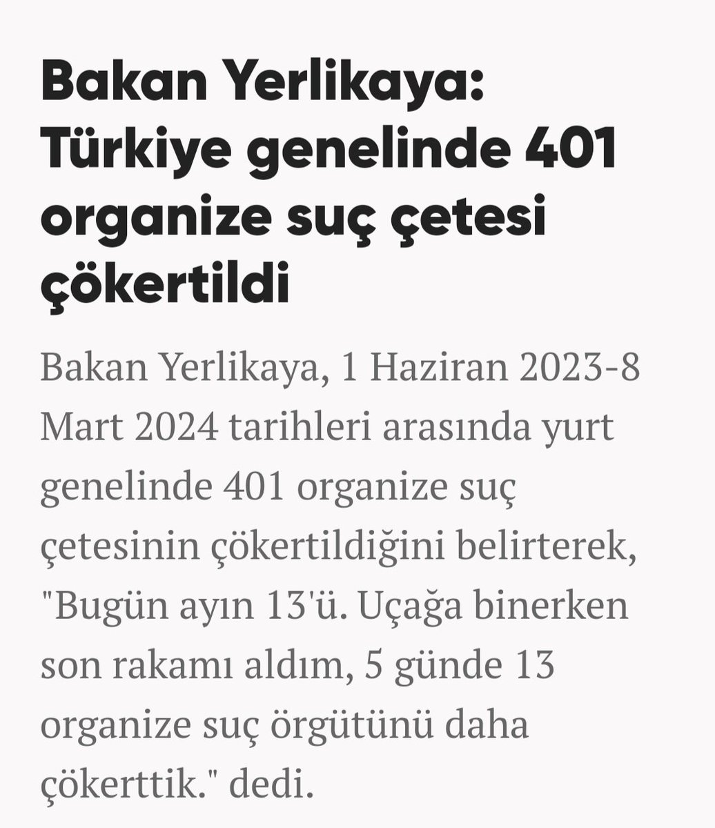 40 yıllık bir hukukçu ve vatansever, milliyetçi bir şahıs olarak, bu tür bir açıklamadan dolayı yüzüm kızardı yahu. Neredeyse il başına 5 organize suç örgütü düşüyor. Bu ne zırva bir durum böyle.!! @AliYerlikaya @yilmaztunc