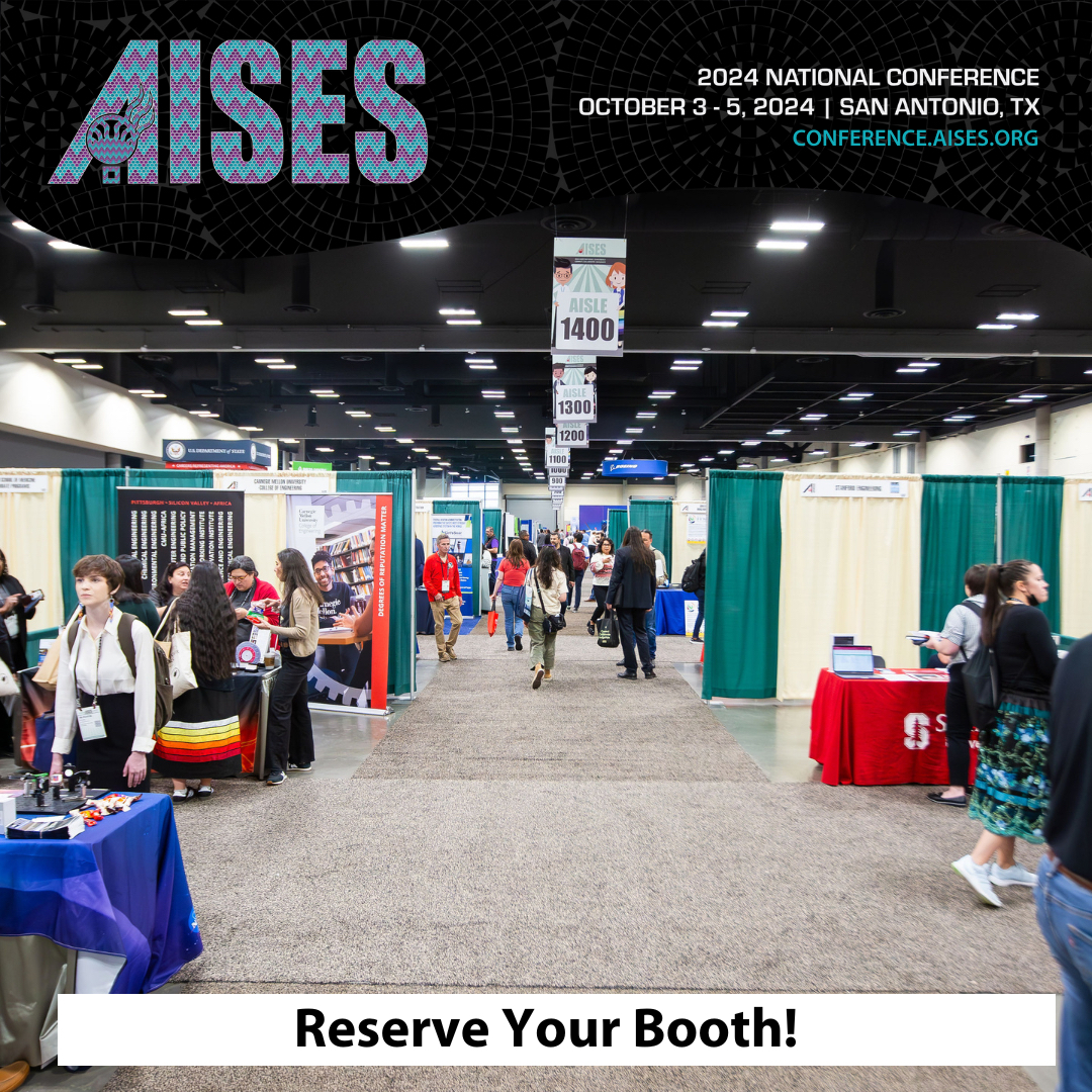 📢 Secure your spot as an exhibitor or sponsor at the 2024 AISES National Conference NOW! Don't miss this chance to showcase your brilliance. Register in the link in our bio!