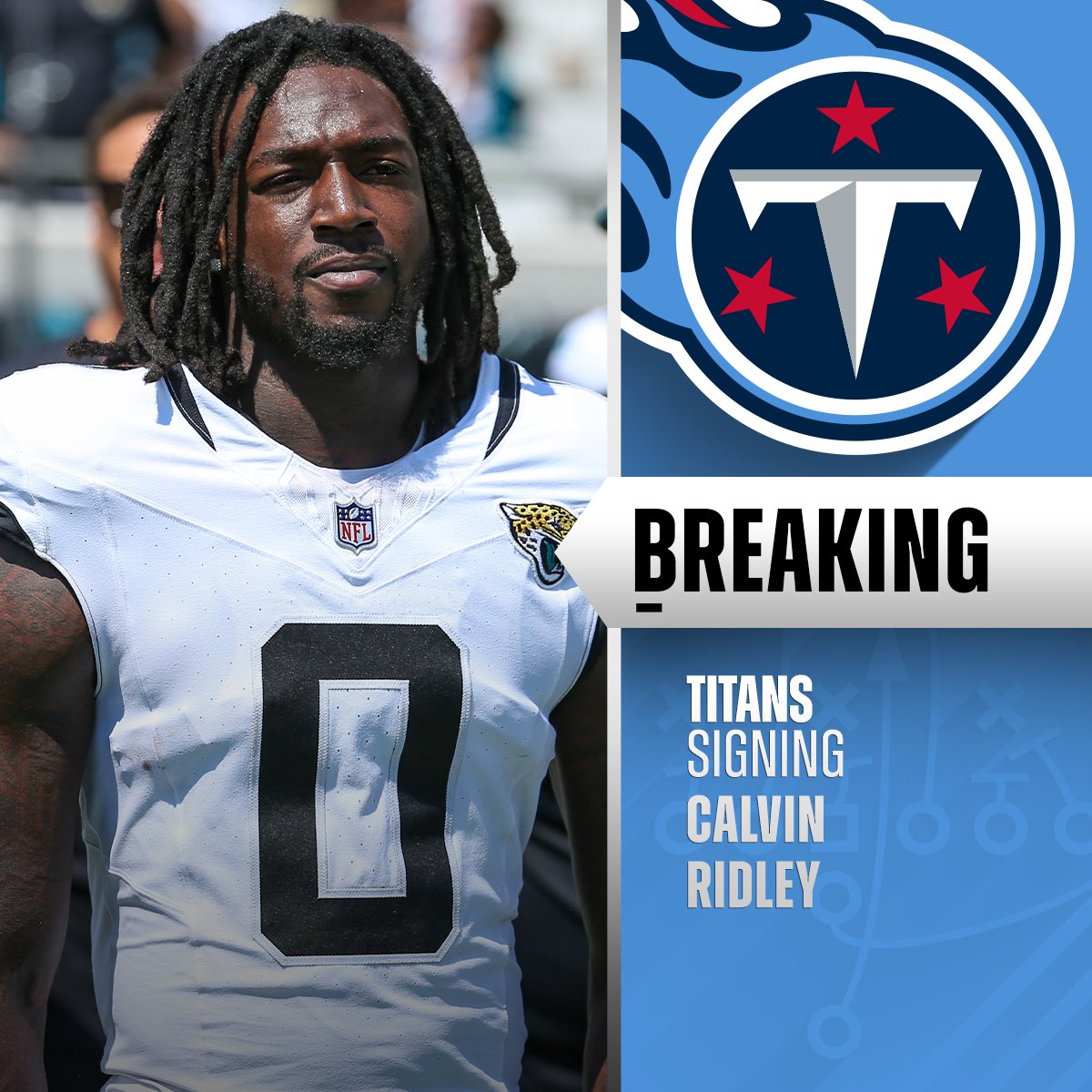 BREAKING: Titans signing Calvin Ridley to 4-year, $92M deal. (via @RapSheet)