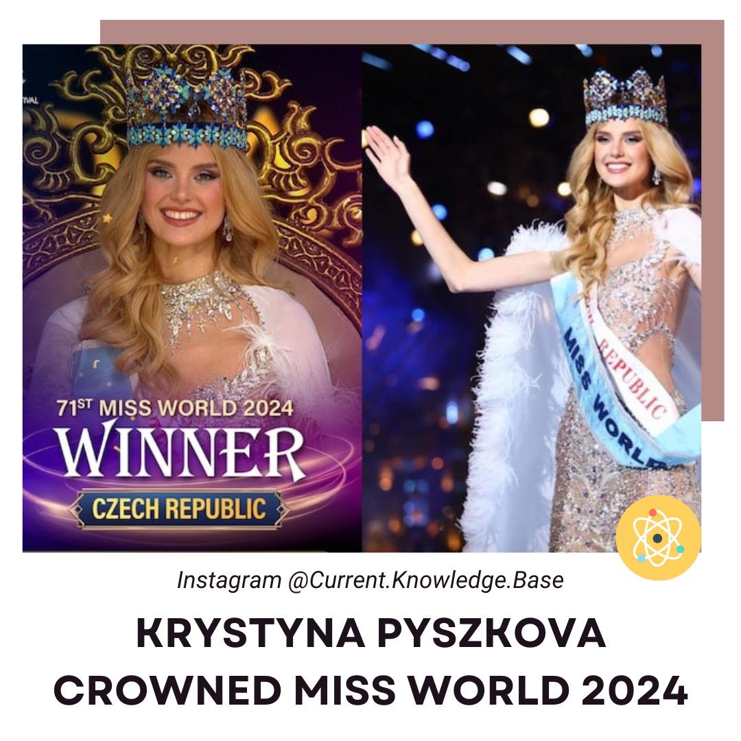 #KrystynaPyszkova crowned #MissWorld2024
#MissWorld

#CheltenhamFestival #KateGate