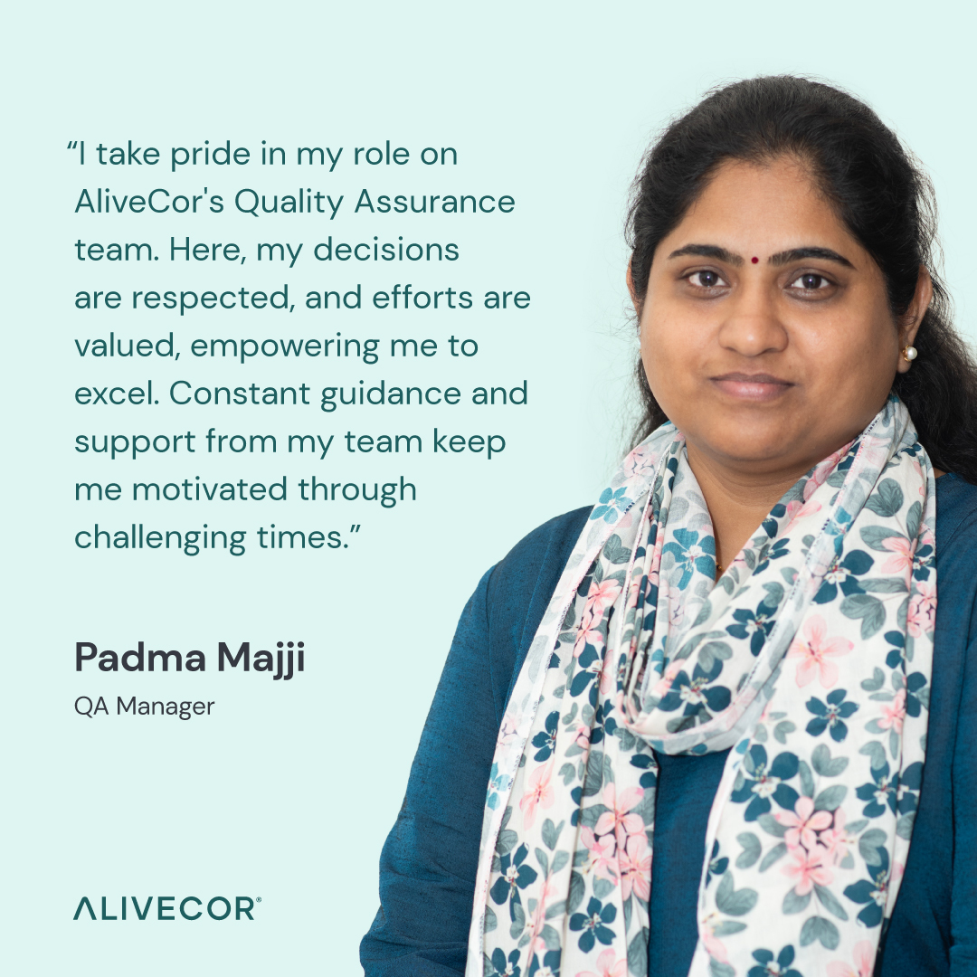 Our second #WomensHistoryMonth highlight is Padma Majji, QA Manager at AliveCor. She plays a vital role in ensuring high quality in our products and services, navigating the QA process with finesse. Padma’s dedication and expertise keep us soaring toward excellence. #WomeninSTEM