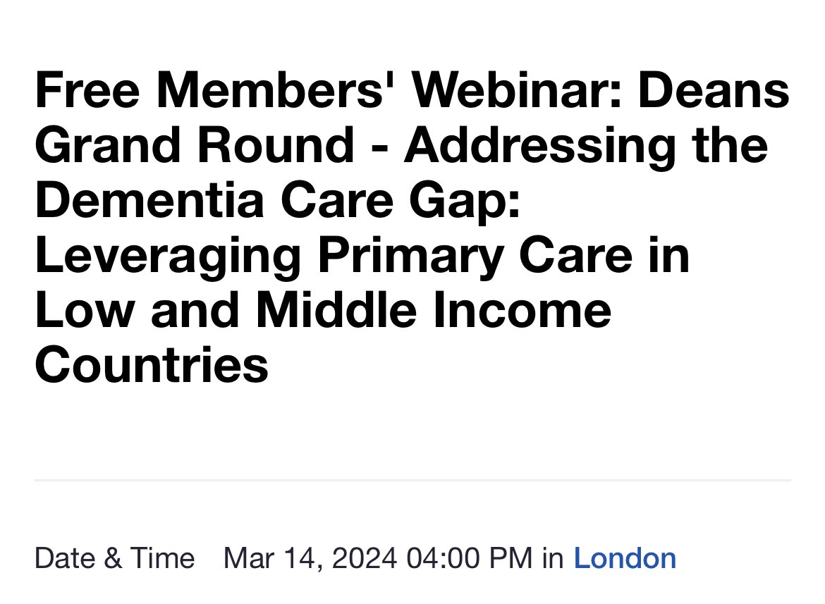 World Network of Psychiatric Trainees (WNPT) (@worldtrainees) on Twitter photo Come learn & discuss about #dementia care in LMIC with colleagues from our network at tomorrow’s <a href="/rcpsych/">Royal College of Psychiatrists</a> Dean’s Grand Round!
Featuring @JibrilHanduleh <a href="/LTmentalhealth/">Margaret Uddin- Ojeahere</a> <a href="/SanyaViraniMD/">Sanya Virani MD, MPH 🇮🇳🇺🇸 (she/her)</a> <a href="/victorpsanchez/">Victor Pereira-Sanchez, MD, PhD 🗽</a> & Dr. Naskar.
rcpsych-ac-uk.zoom.us/webinar/regist… Come learn & discuss about #dementia care in LMIC with colleagues from our network at tomorrow’s <a href="/rcpsych/">Royal College of Psychiatrists</a> Dean’s Grand Round!
Featuring @JibrilHanduleh <a href="/LTmentalhealth/">Margaret Uddin- Ojeahere</a> <a href="/SanyaViraniMD/">Sanya Virani MD, MPH 🇮🇳🇺🇸 (she/her)</a> <a href="/victorpsanchez/">Victor Pereira-Sanchez, MD, PhD 🗽</a> & Dr. Naskar.
rcpsych-ac-uk.zoom.us/webinar/regist…
