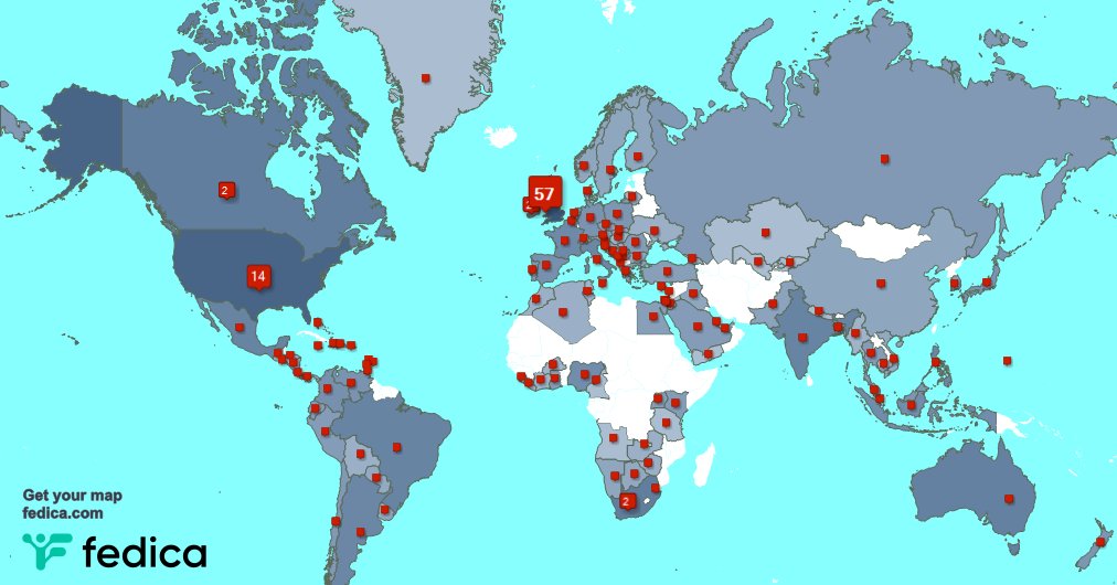 I have 5 new followers from Zimbabwe, and more last week. See fedica.com/!KitMusicUK