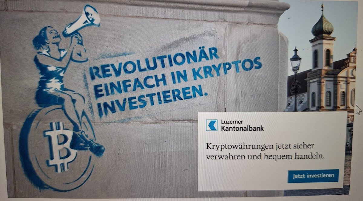 #Bitcoin revolution? 🇨🇭 Lucerne Cantonal Bank's advertisement in Switzerland. 

@LuzernerKB #Bullrun2024