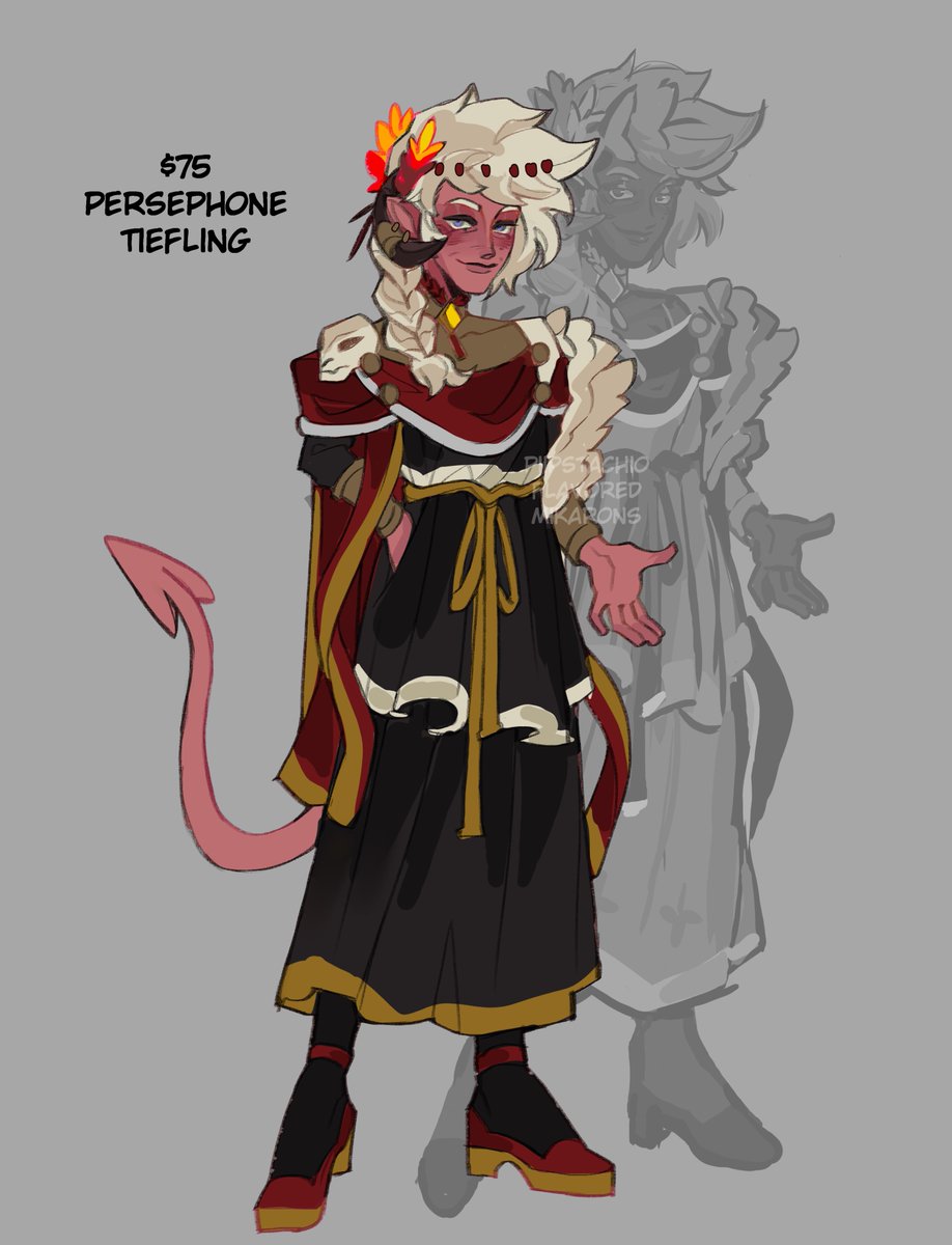 「PERSEPHONE TIEFLING ADOPT / ADOPTABLE NO」|LUCI @ DnD Brainrotのイラスト