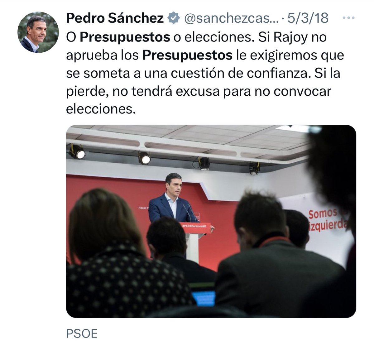 FroilLannister's tweet photo. Pedro Sánchez pidiendo que Pedro Sánchez convoque elecciones. https://t.co/0OljeHfjYb