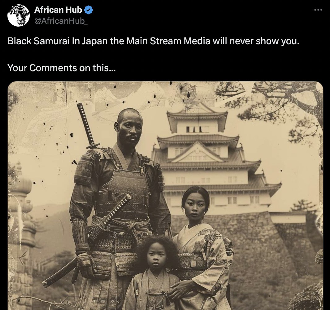 TheRabbitHole's tweet photo. Don't Africans have their own achievements and history to be proud of? Why take credit for Japan's? https://t.co/e8yvIt0TH0