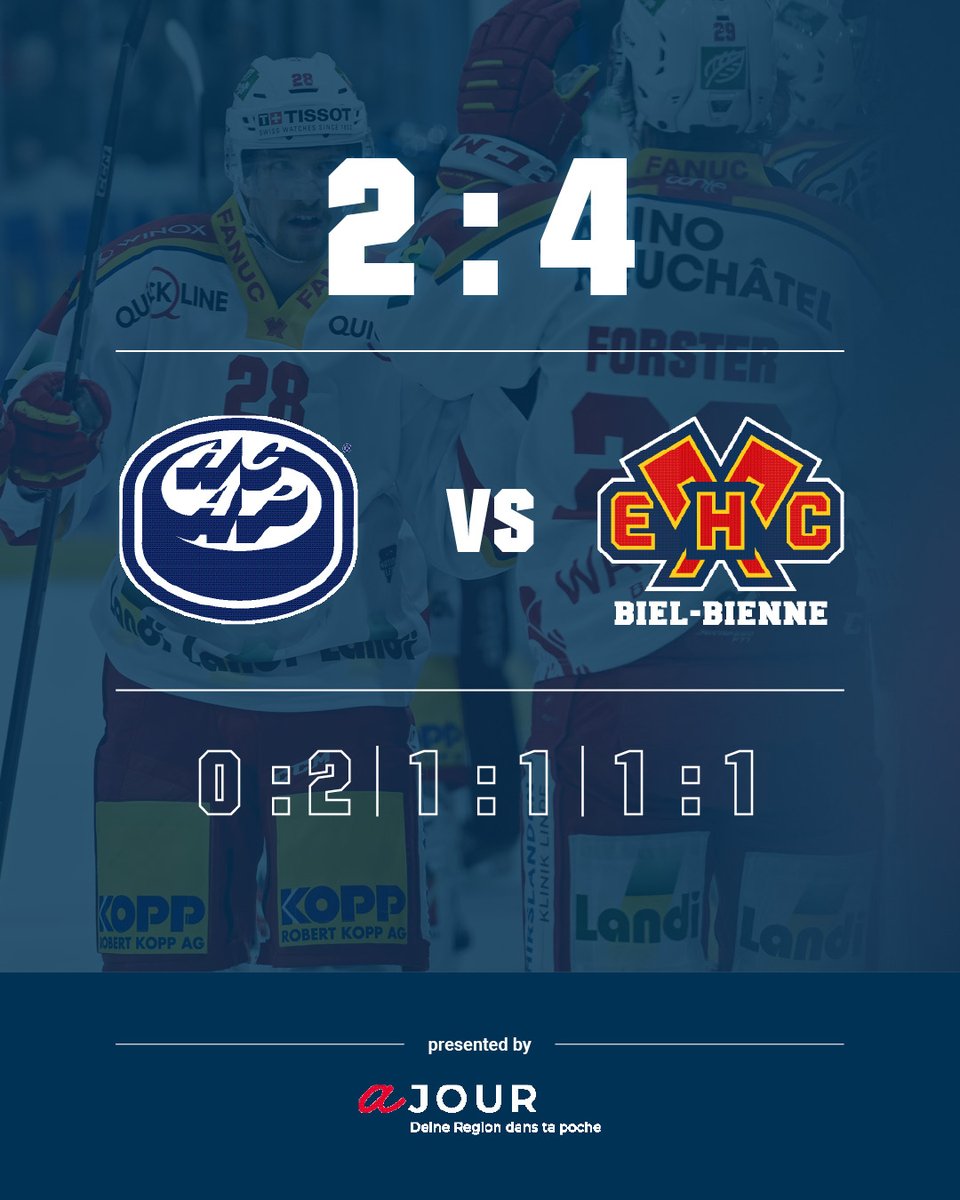 ehcbiel's tweet photo. Vamos a la Playoffs 🔴🟡

Après être passés par tous les états d’âmes, les Biennois sortent victorieux de cette série de Play-In et s’offrent une place en Playoffs face aux lions du ZSC ! 🪓 Ici c’est Bienne !

Tore : Kessler, Schläpfer, Haas, Künzle

#PresentedByAjour https://t.co/KPaZjQfMfk