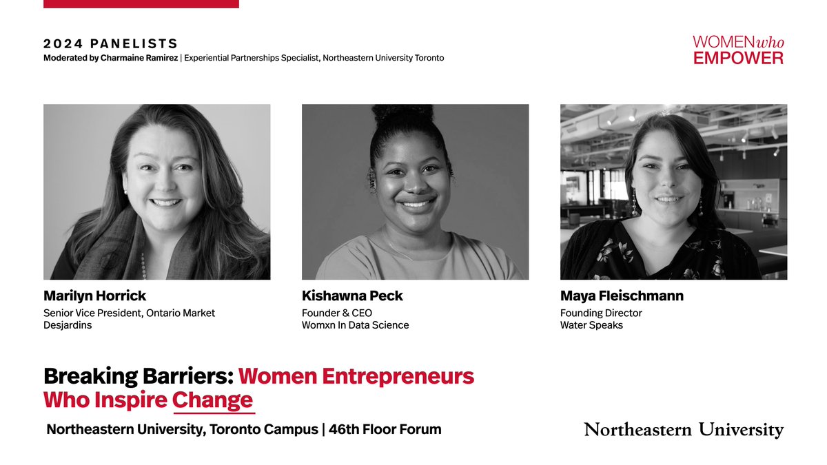 On Mar 21 at our Northeastern #Toronto campus we're hosting a panel of exceptional women leaders hoping to inspire future generations of women to be creative, agile & innovative. Limited to Northeastern community & partners. Email hiretoronto@northeastern.edu if interested.