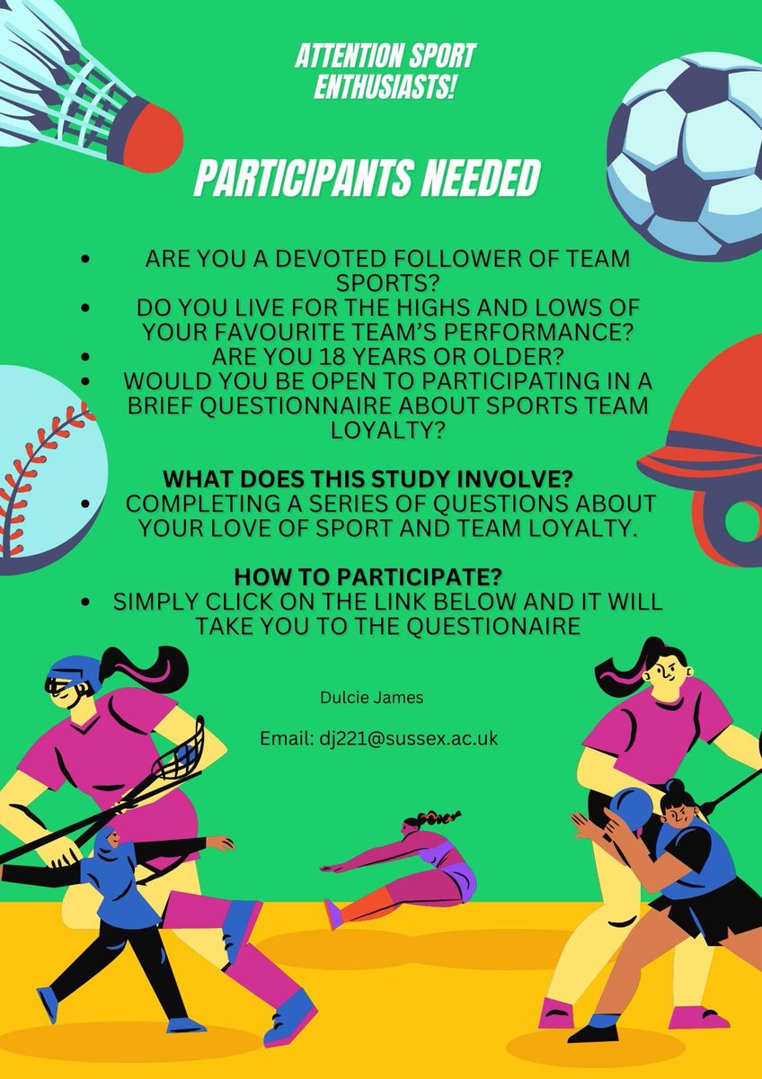 Hi everyone I hope you are well and are you a team sports fan and do you have a moment to fill in this 2 mins anonymous research questionnaire? Would you be able to share with your networks too? Thank you so very much for your help Deborah 

universityofsussex.eu.qualtrics.com/jfe/form/SV_6X…