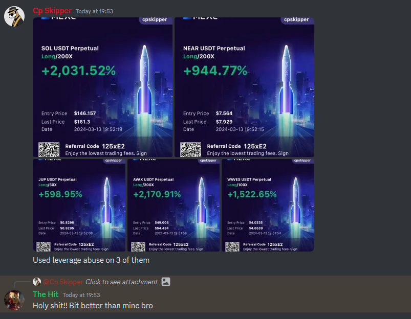 CP_skipper_ETN's tweet photo. My profits of the day at @exhaustthenoise!

The discord is free and alpha tier calls are being made. Check it out! https://t.co/JJOiT5ISVk

#Solana #NEAR #JUP #AvaxGEM #WAVESUSDT https://t.co/n2R9BaQUyV
