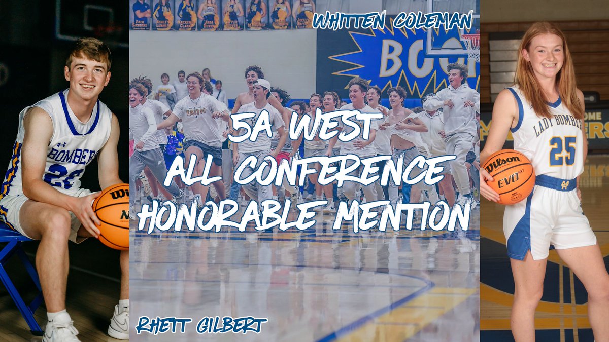 Congratulations to our own Rhett Gilbert and Whitten Coleman on being named to the 5A-West All Conference Honorable Mention team! #OneBomber