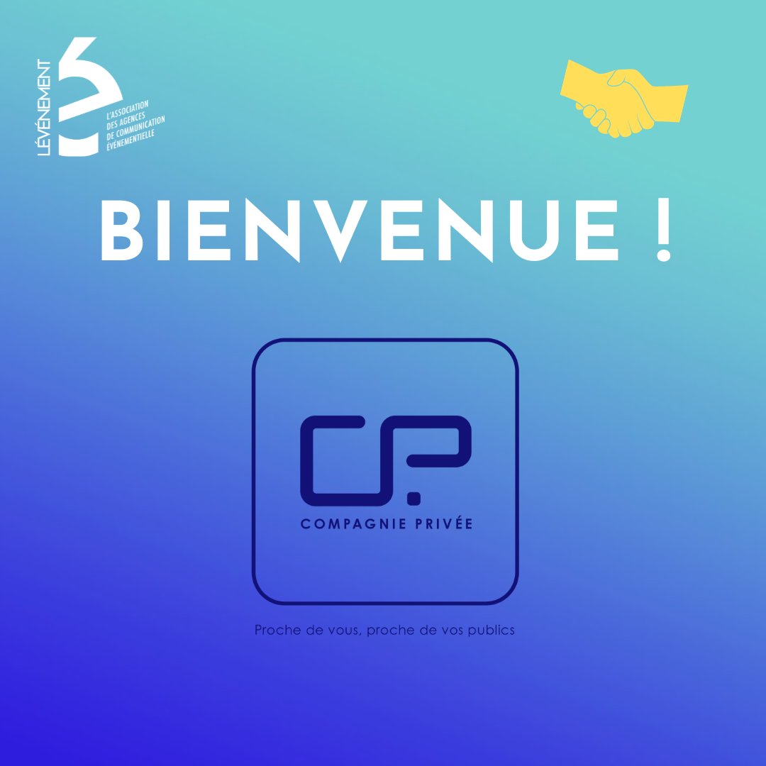 🙌 Nous souhaitons la bienvenue à Compagnie Privée, qui rejoint nos agences adhérentes !

Rejoignez-nous bit.ly/3x2UXI8 💪

#StrongerTogether #LÉVÉNEMENT #eventprofs #eventprofsFR #agence #agences #eventpros