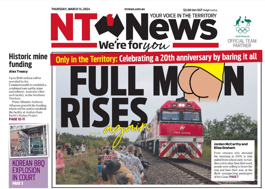 ON TODAY'S FRONT PAGE… 👀 BUMS OUT FOR THE GHAN 💲FUNDING FOR AUSTRALIAN-FIRST MINE 💥KOREAN BBQ EXPLOSION BEFORE THE COURTS 📰 READ THE PAPER IN FULL 👉 bit.ly/41ehxrj