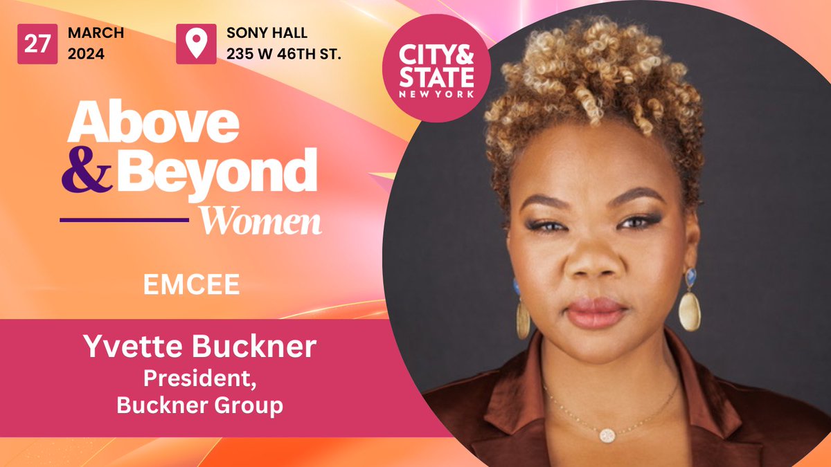 Super excited to be the Emcee for @CityAndStateNY’s Above and Beyond event honoring and celebrating 50 remarkable women on March 27th. Please join me. Find out more: bit.ly/3OgizPt