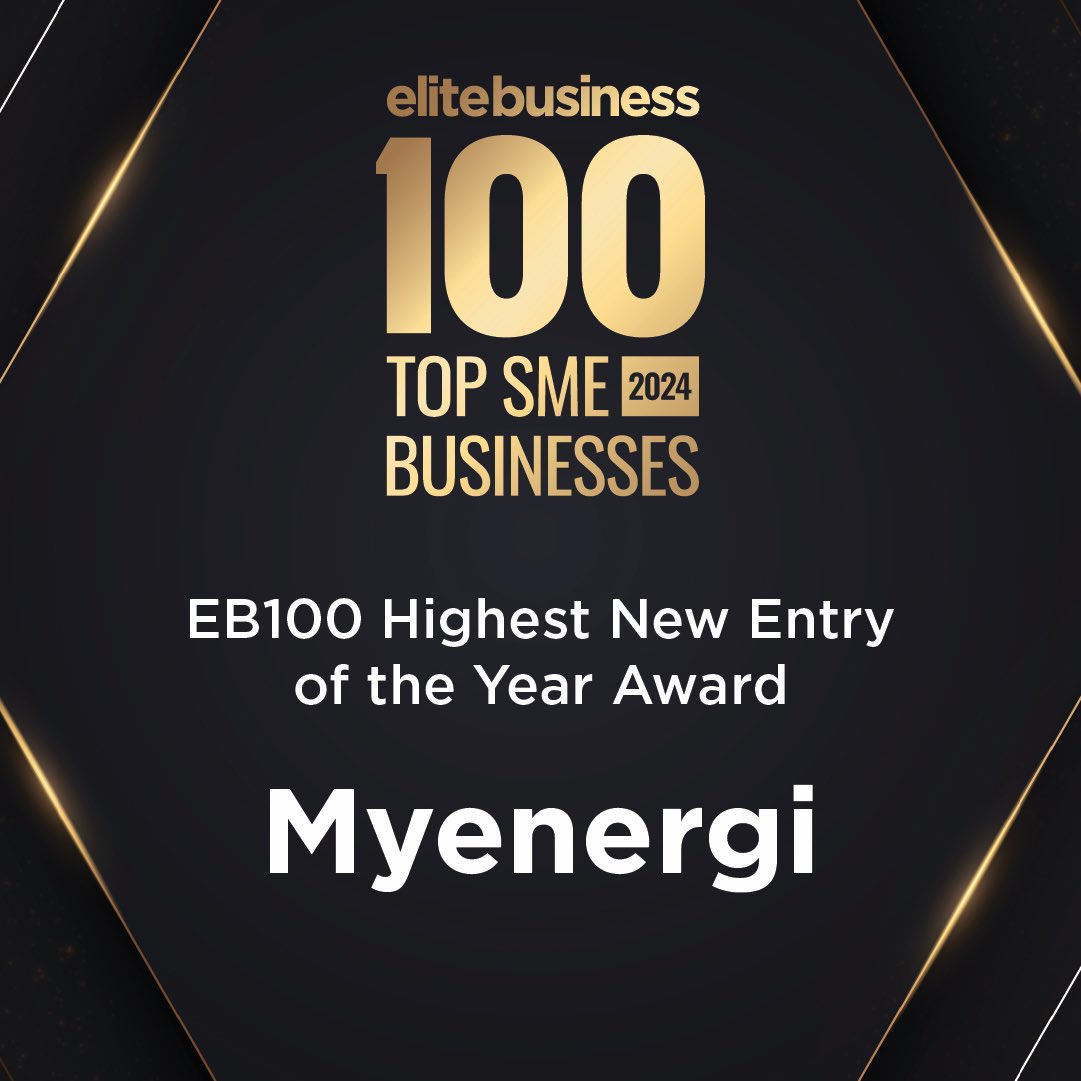 Starting the night off… The first award goes to…. ⭐️🏆 EB100 Highest New Entry of the Year Award 2024 Myenergi Congratulations!! @myenergiuk #EB100