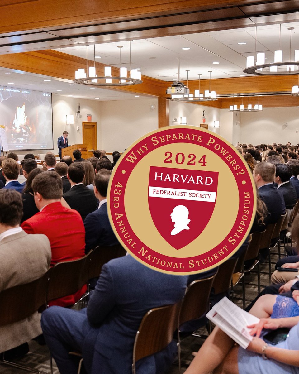 FedSocAtUVALaw's tweet photo. A fantastic symposium by our friends at @HarvardFedSoc last weekend on “Why Separate Powers?”

Prof. Harrison spoke on the Judicial Power panel, Prof. @adityabamzai won the Jospeh Story Award, and we’re thrilled to have received our 5th Feddie—this time for Membership Growth! https://t.co/uWxyflWXLA