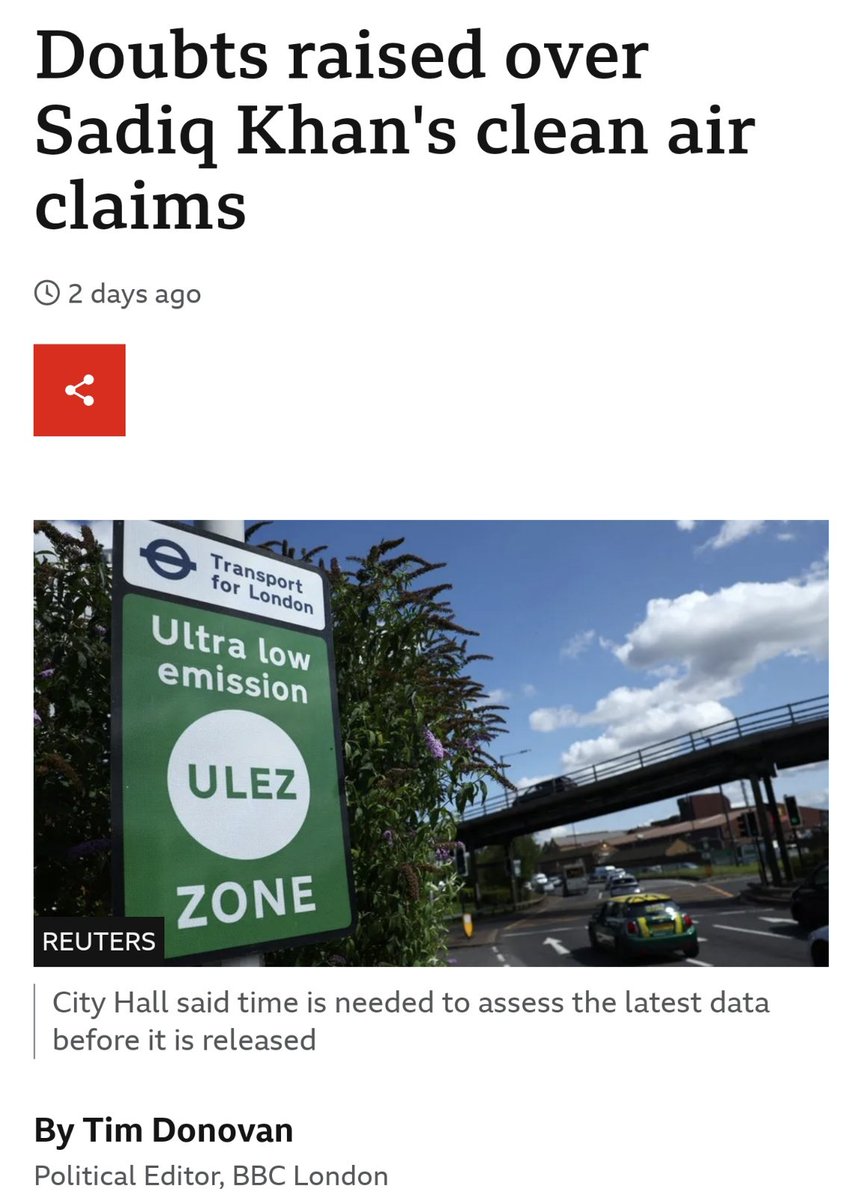 Even the BBC aren't on Sadiq Khan's side now.
The air quality results of ULEZ won't be in until after the election though.
How convenient!!
#ulez #ulezscam #ulezexpansion #sadiqkhan #bbcnews