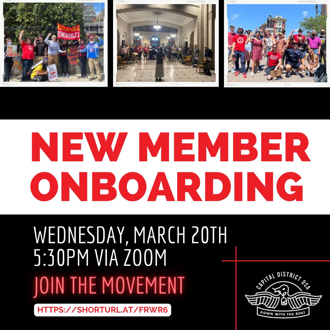 CDDSA will be holding a member onboarding session on March 20th at 5:30pm. Get caught up on the work our chapter is doing and get involved! You can sign up to attend here actionnetwork.org/events/capital…