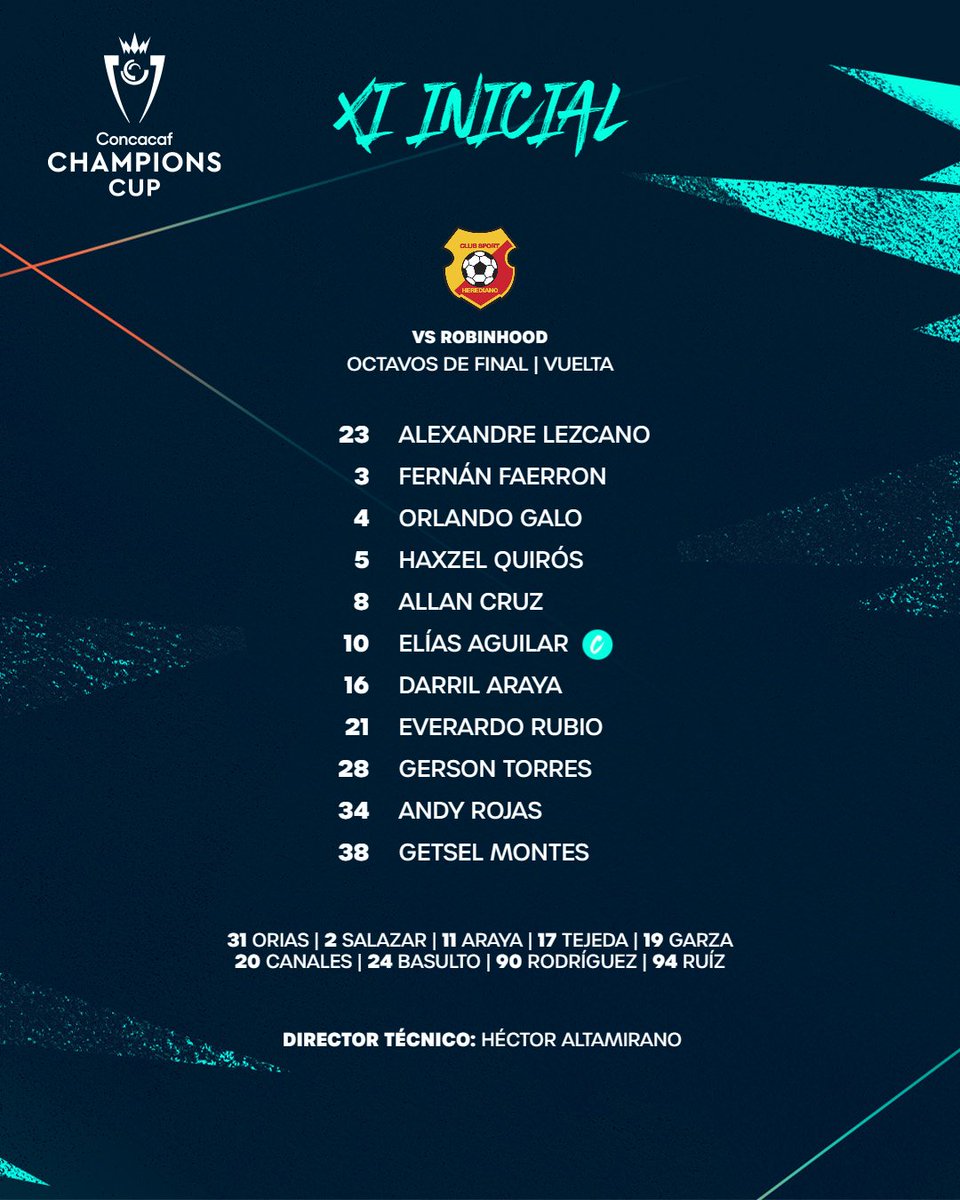🚨  Alineaciones confirmadas  🚨  #ConcaChampions 

 🇸🇷  <a href="/svrobinhoodsr/">SV Robinhood</a> (0) 🆚 (0
2)  <a href="/Herediano/">NOTICIEROWEB.COM</a> 🇨🇷
 
⏰ 6:00pm (hora del este) / 3:00pm (pacífico)
🏟️ Floria Stadium 
📺 VIX(🇺🇸