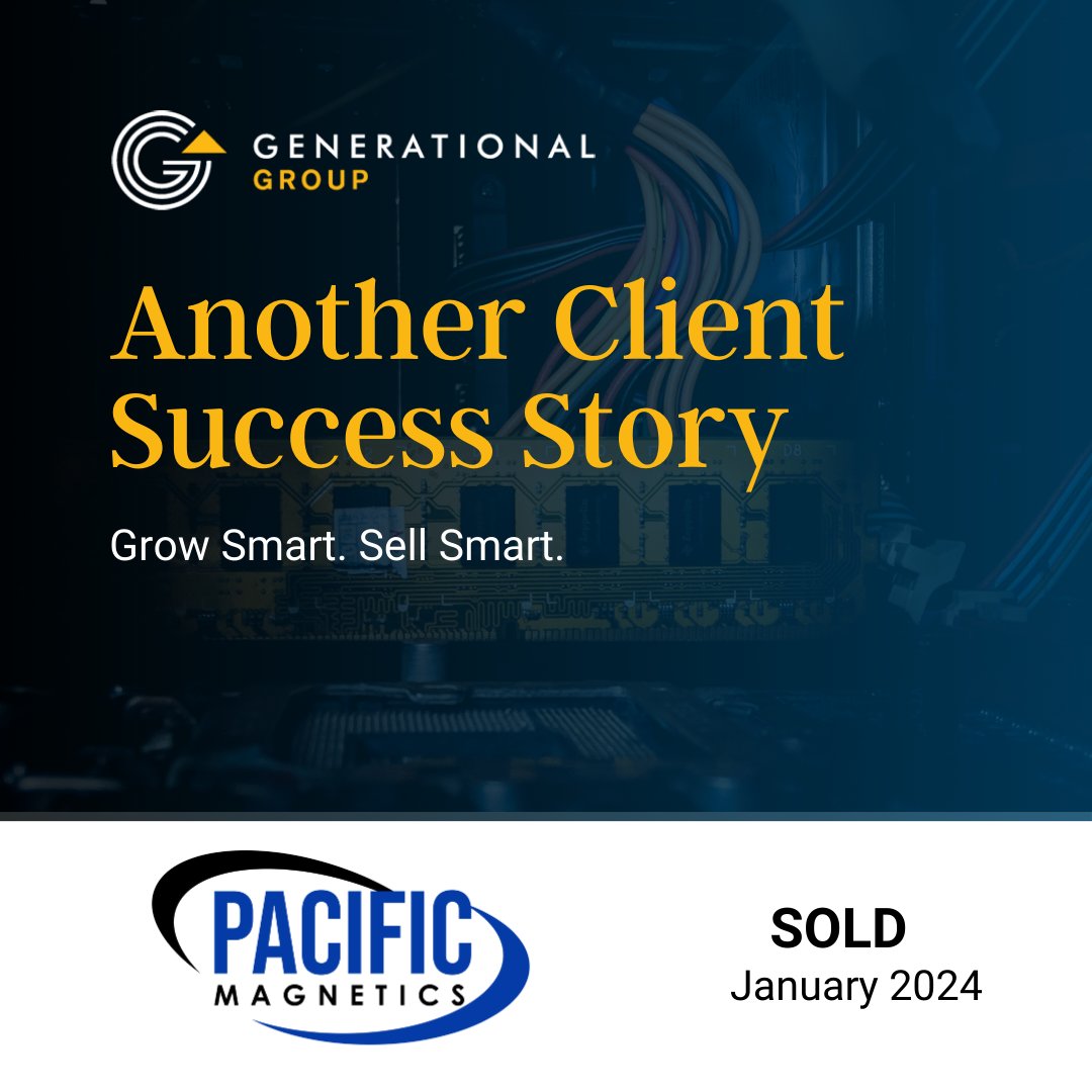 GenerationalGrp's tweet image. DEAL CLOSED 

We’re pleased to share that Pacific Magnetics, a @genequityco client, has been acquired by Windings. bit.ly/3uTk3IY 

#Business #Electromagnetics #Manufacturing #ChulaVista